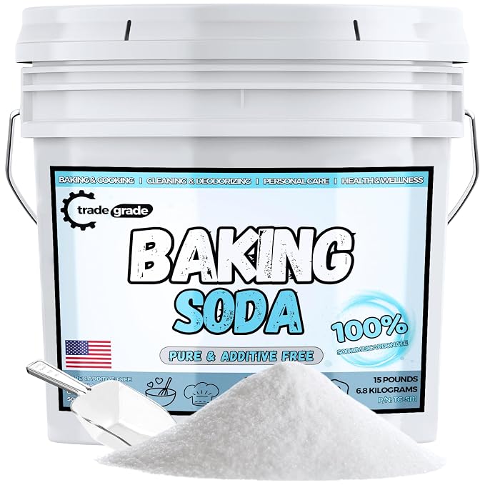 TradeGrade Pure Baking Soda Powder – 15 lb Bucket, Sodium Bicarbonate Powder | by TradeGrade