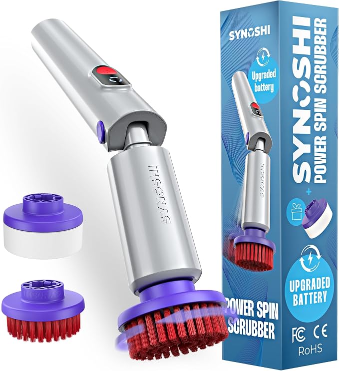 SYNOSHI PRO Electric Spin Scrubber, Cordless Cleaning Brush Bathroom Scrubber. by Synoshi