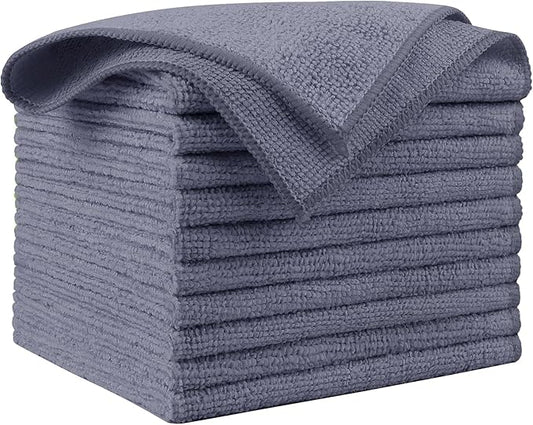 AIDEA Microfiber Cleaning Cloth Grey 10PK, Micro Fiber Cloth by AIDEAHOME