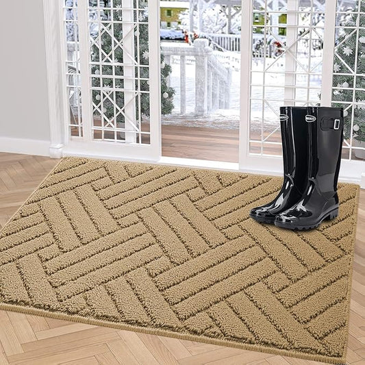 Door Mat Indoor Doormat, Heavy Duty Low-Profile Entrance Rugs, Absorbent Resist by JEEDOVIA