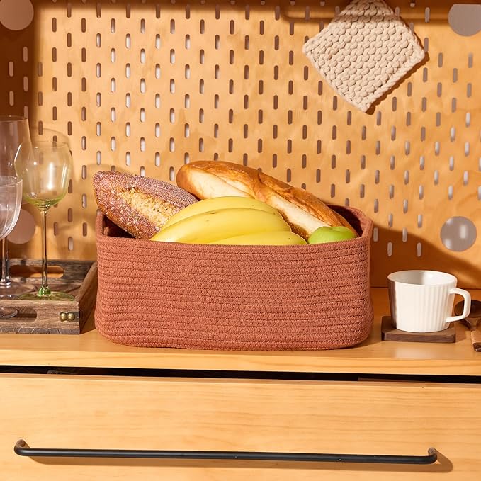 Small Storage Baskets for Organizing | Closet Organizer Bins | Shelf Toy Basket - Image 5