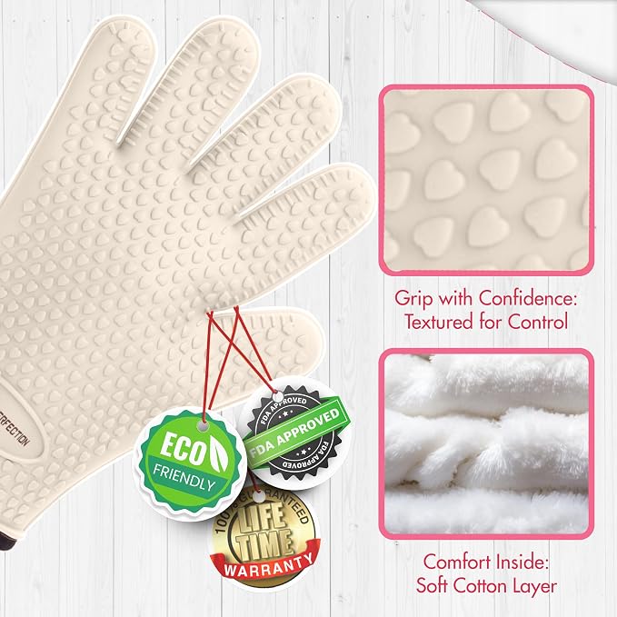 KITCHEN PERFECTION XL Silicone Smoker Oven Gloves - Image 5