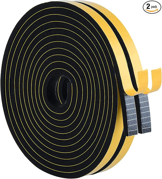 Weather Stripping 1/2 in x 1/4 in, High Density Foam Insulation Tapes, by Aopaeoie