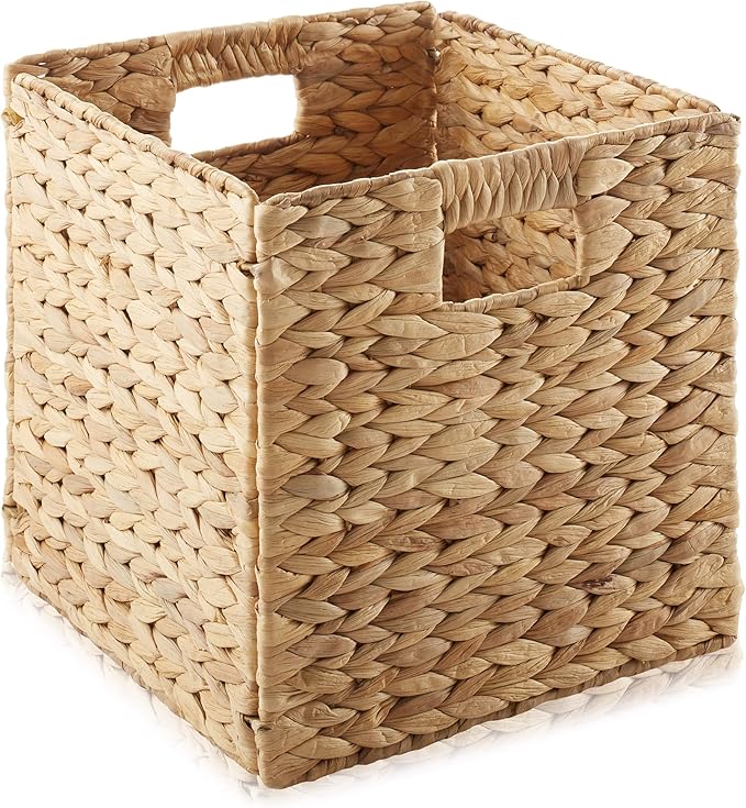 Casafield 10.5" x 10.5" Water Hyacinth Storage Baskets, Natural - Image 3
