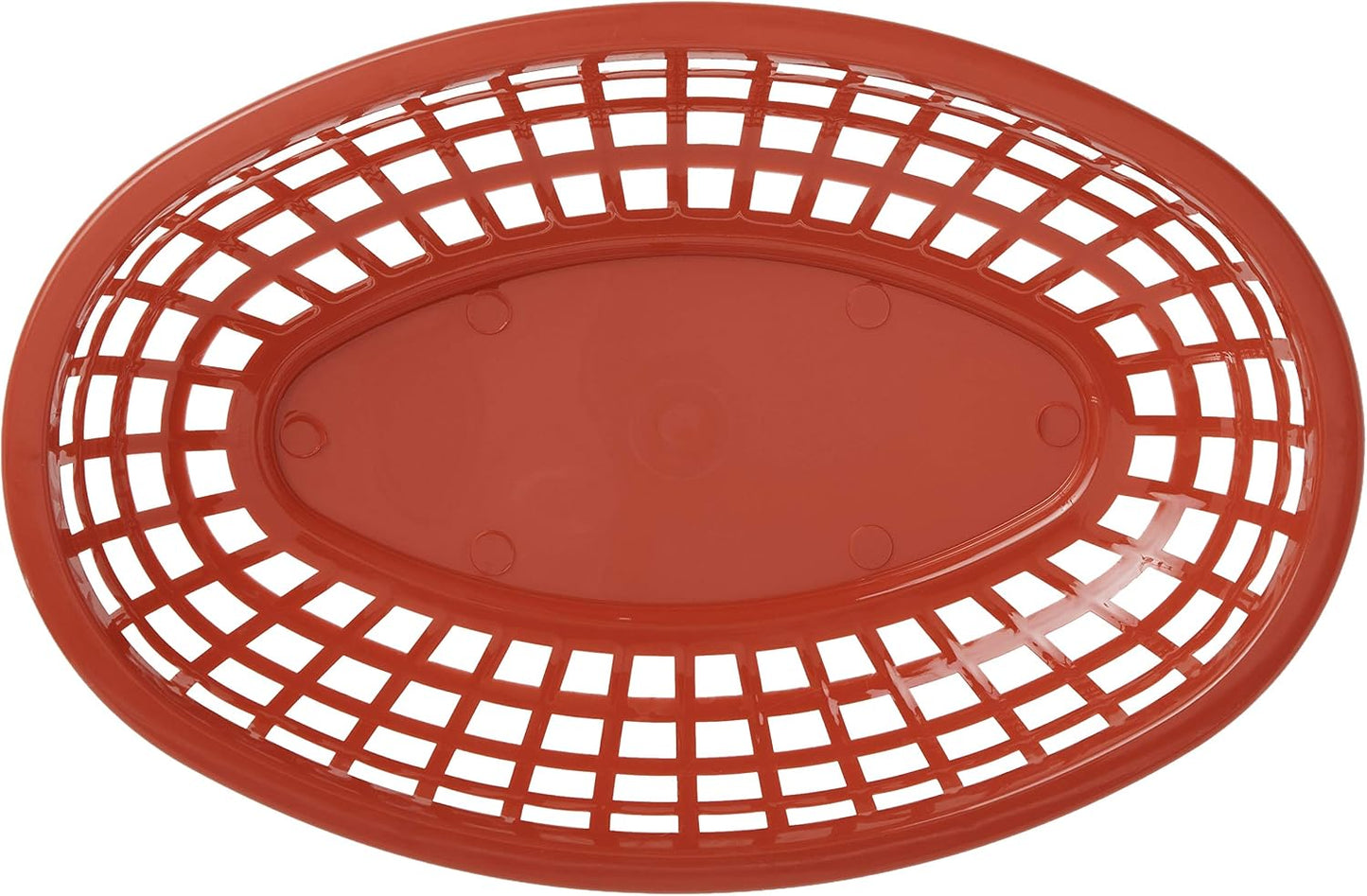 TableCraft BBQ1074RWB 6-Piece Classic Oval Plastic Basket | Chip Holders for Parties | Plastic Food Serving Trays | Small Serving Containers | Bread Trays for Restaurants & Table | Red, White & Blue