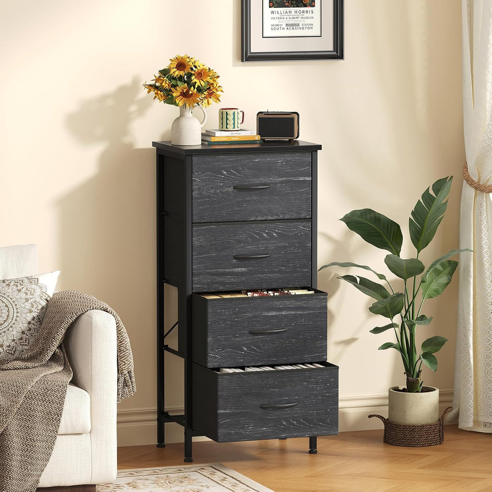 Sweetcrispy Dresser for Bedroom, 4 Drawer Storage Cabinet, Tall Nightstand