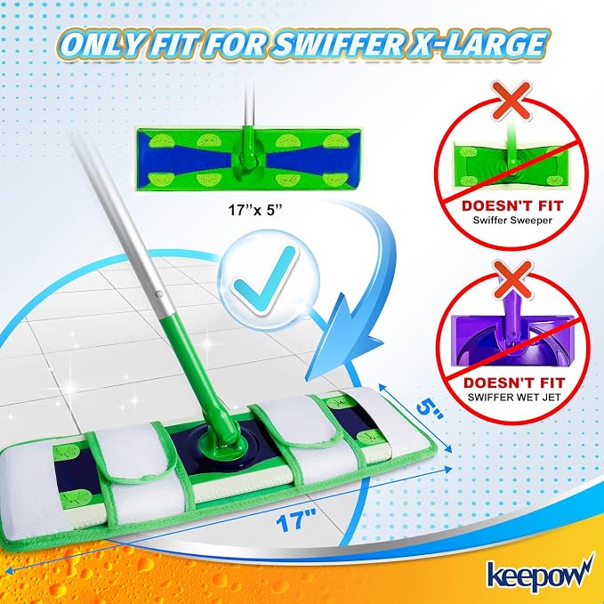 KEEPOW XL Dry Sweeping Cloths for Swiffer XL, Dry Refills for Swiffer XL Mop - Image 2