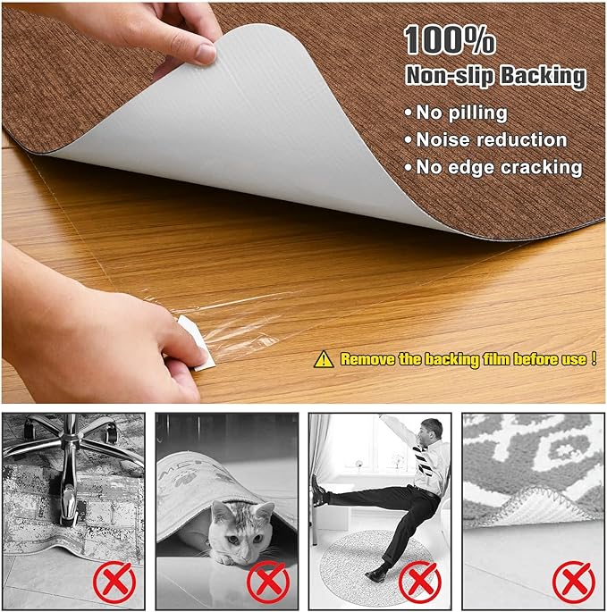 Placoot Desk Chair Mat for Hardwood Floor Corduroy Surface 1/6" Thick 55"x35" - Image 2