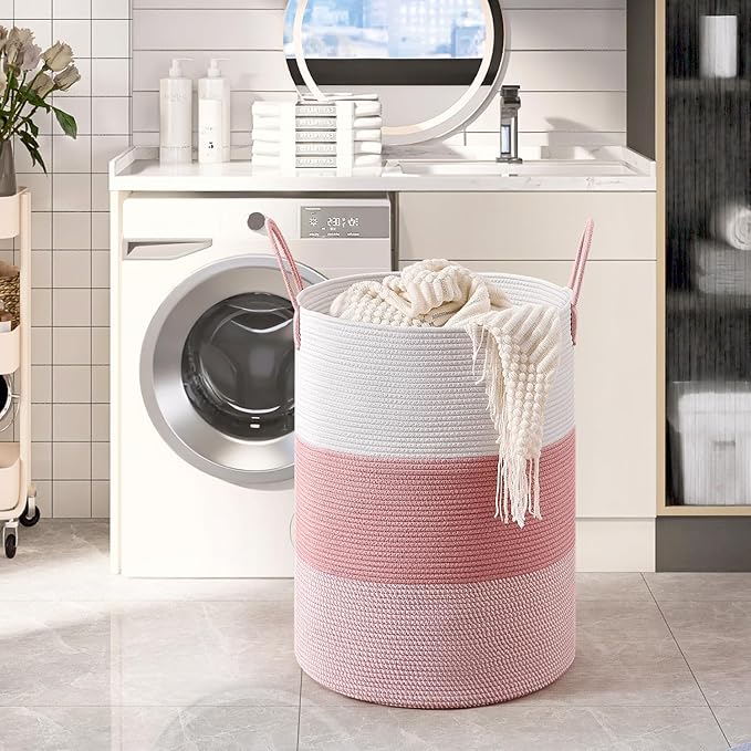 CLHMILY&Z 100L Laundry Basket Round Storage Rope Basket