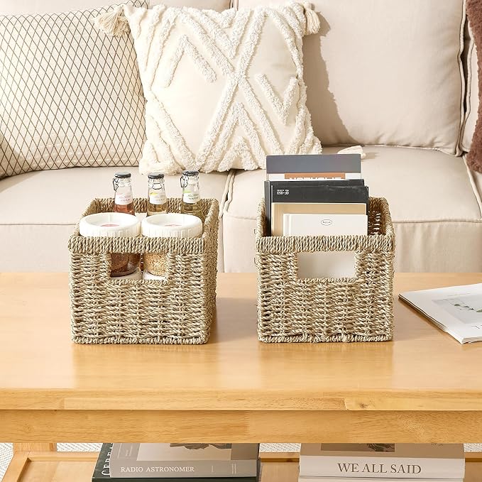 Seagrass Wicker Basket, Decorative Woven Baskets - Image 6