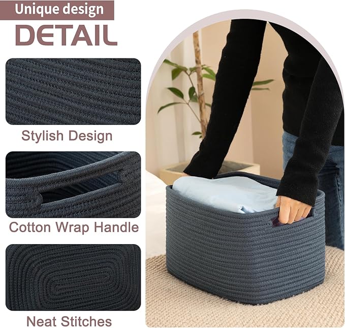 OIAHOMY 4 Pack Storage Baskets for Organizing, Cube Storage Bins for Shelves - Image 3