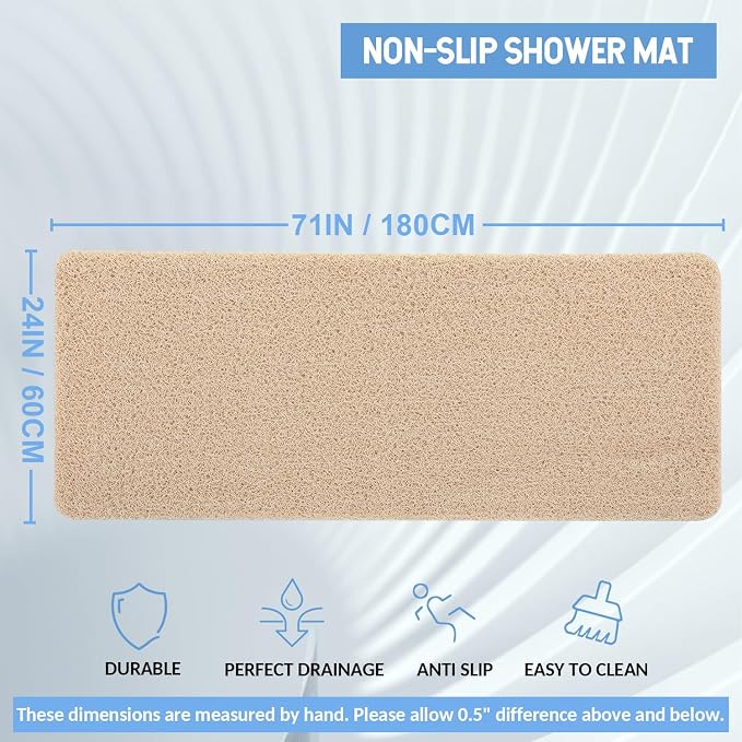Non-Slip Bathtub Mat, Anti Slip Shower Mat, Fast Drying Bathtub Mats, Foot - Image 2