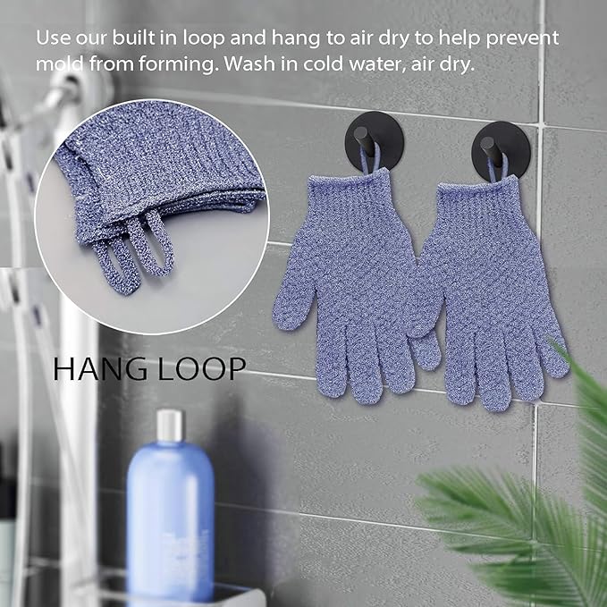 Evridwear Exfoliating Dual Texture Bath Gloves - Image 4