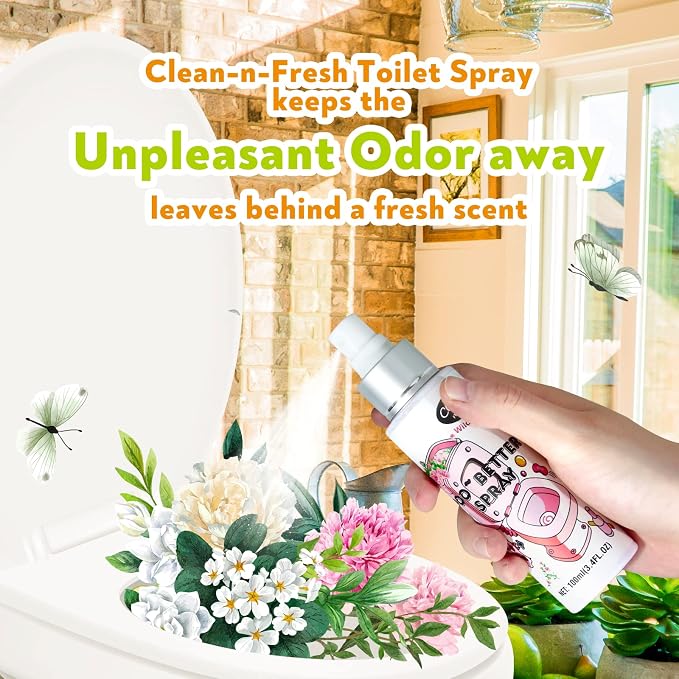 Clean-n-Fresh Toilet Spray, Wild Peony Scent, Bathroom Odor Eliminator & Air - Image 6
