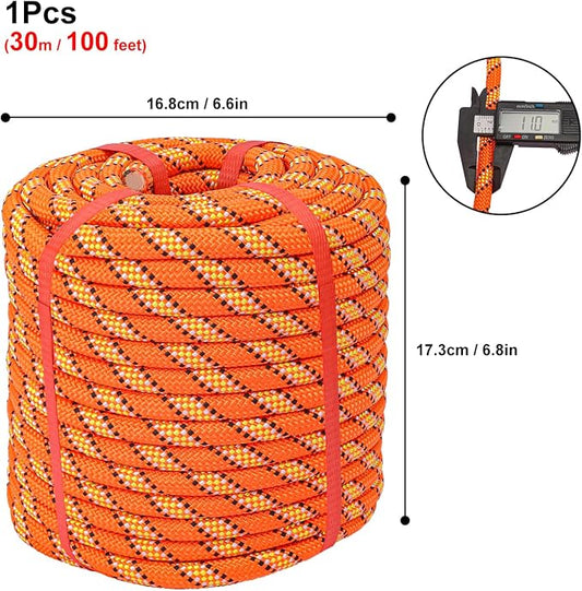 1/2 Inch 100 FT Tree Felling Rope, Professional Static Rope, Bull Pulling - Image 2