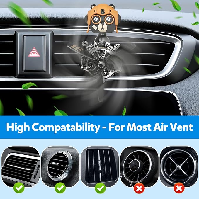 Bear Pilot Car Fresheners Vent Clip Cute Teddy New Car Scent Automotive Air - Image 2
