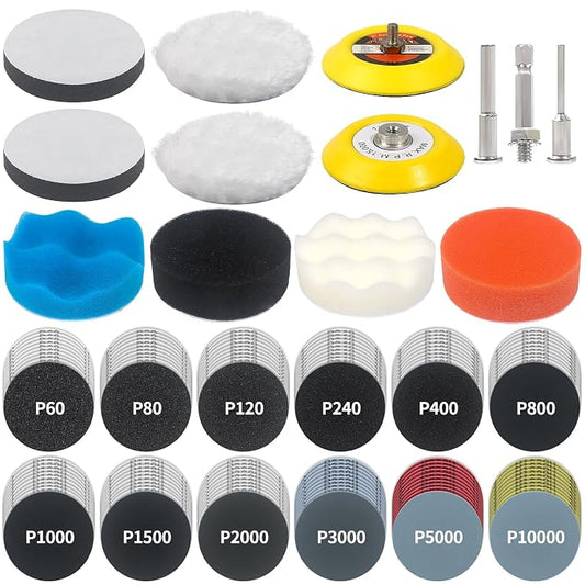 133 PCS Sanding Disc Drill Polishing Kit Sanding Attachment, 3 Inch Wet Dry by ProCarvingDiscManufacturer