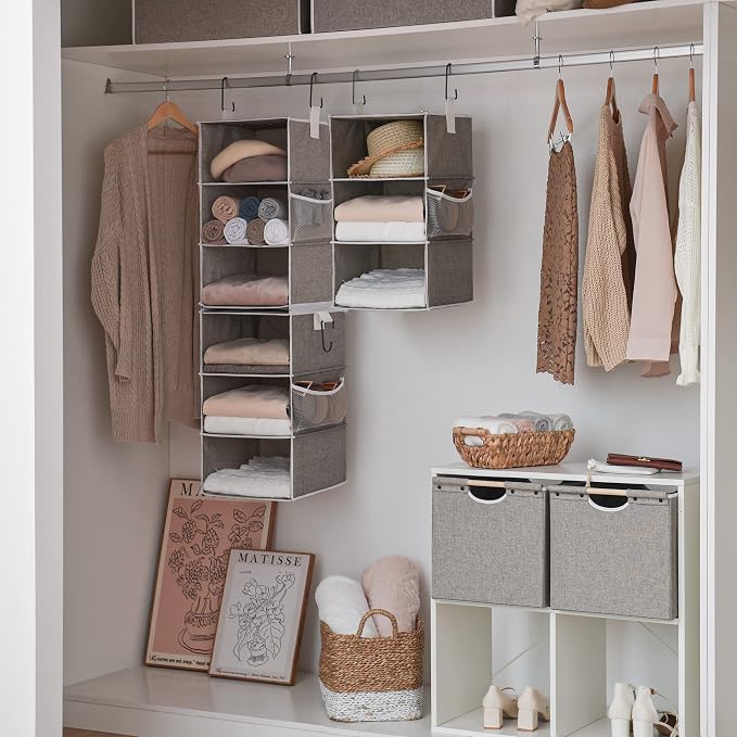 StorageWorks 6-Shelf Closet Organizers, Two 3-Shelf Separable Hanging Shelves - Image 2