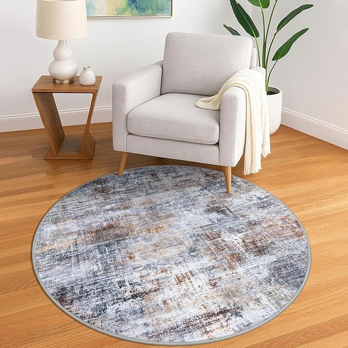 IOHOUZE Round Area Rug 5 Ft Circle Entryway Rugs Round Washable Door Mat Indoor by iOhouze
