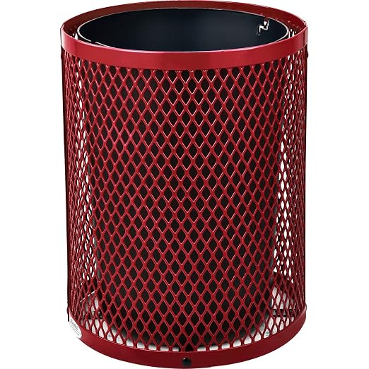 Global Industrial Outdoor Diamond Steel Trash Can - Image 4