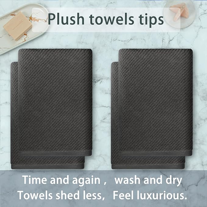 VOOVA & MOVAS Grey Bath Towels - Image 3