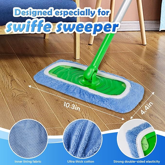 Reusable Microfiber Mop Pads Washable Wet Pads Compatible - Image 5