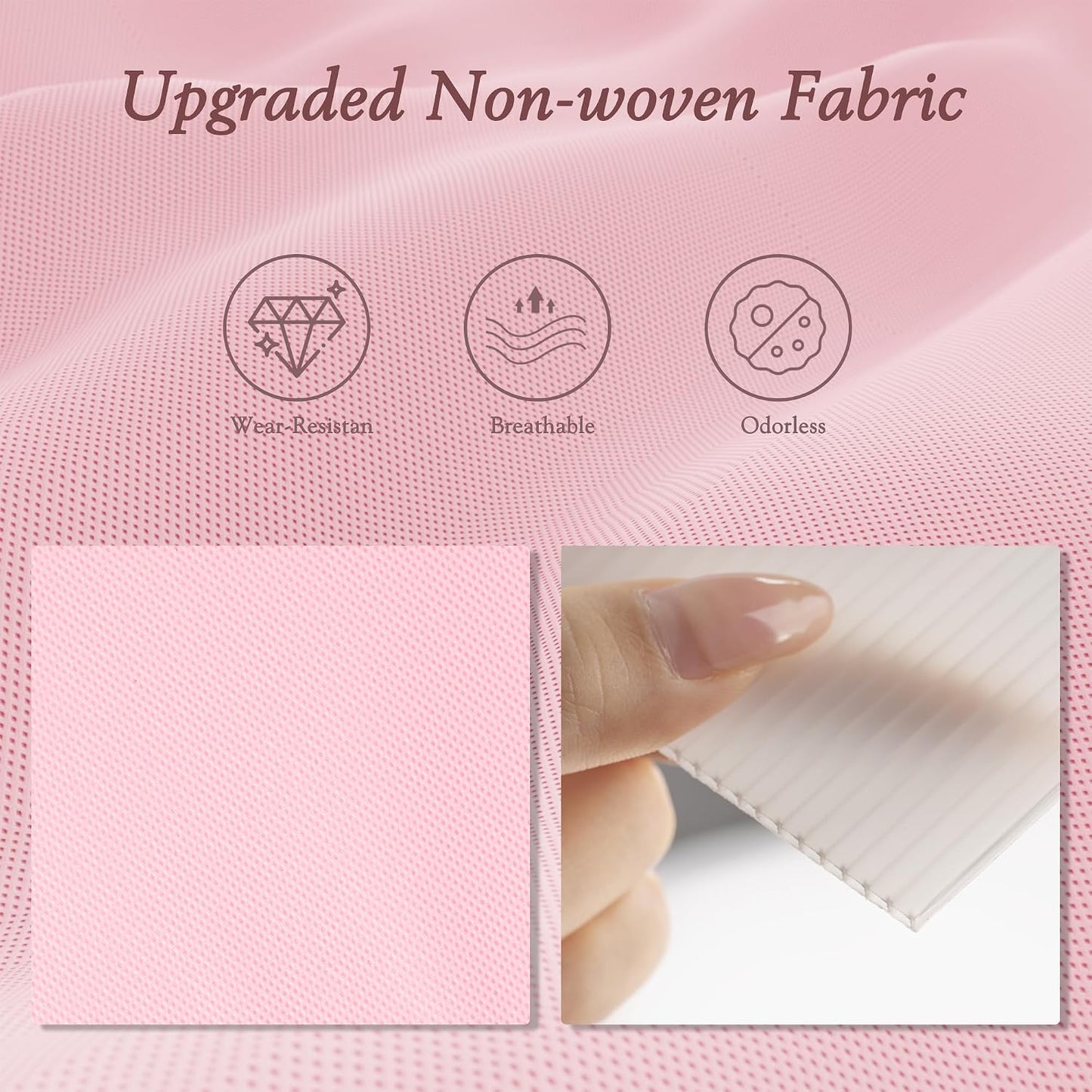 Drawer Organizer 18-Piece Set, Dresser Organizer for Baby Clothes, Foldable Closet Storage & Drawer Dividers for Underwear, Socks, Nursery (Pink)