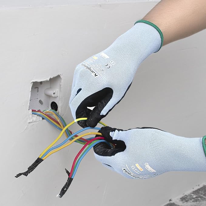 6-Paris Small Work Gloves for Men and Women, Nitrile Coated Safety Protective - Image 3