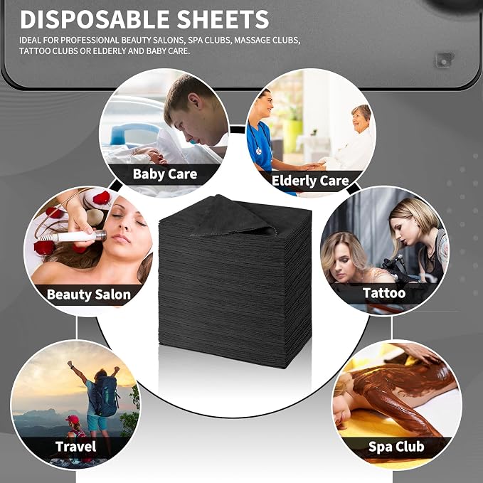 Breling 100 Pcs 31.5 x 71 Inch Disposable Bed Sheets Oil-proof PE Film Massage - Image 5