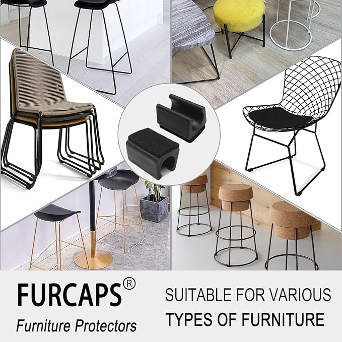 Rectangle U Shaped Chair Leg Tips Cap - Image 5