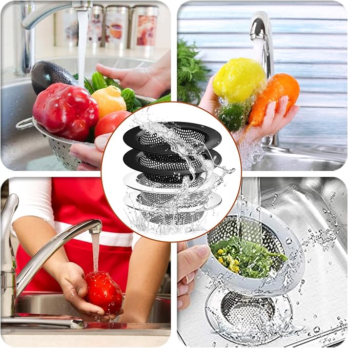 4 Pcs Stainless Steel Mesh Sink Drain Strainer, 4.5" Top / 3" Kitchen Filter - Image 7