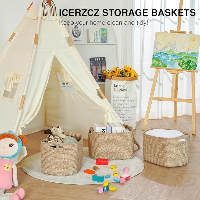 Decorative Storage Baskets for Organizing Shelves, Toy Basket for Nursery - Image 6