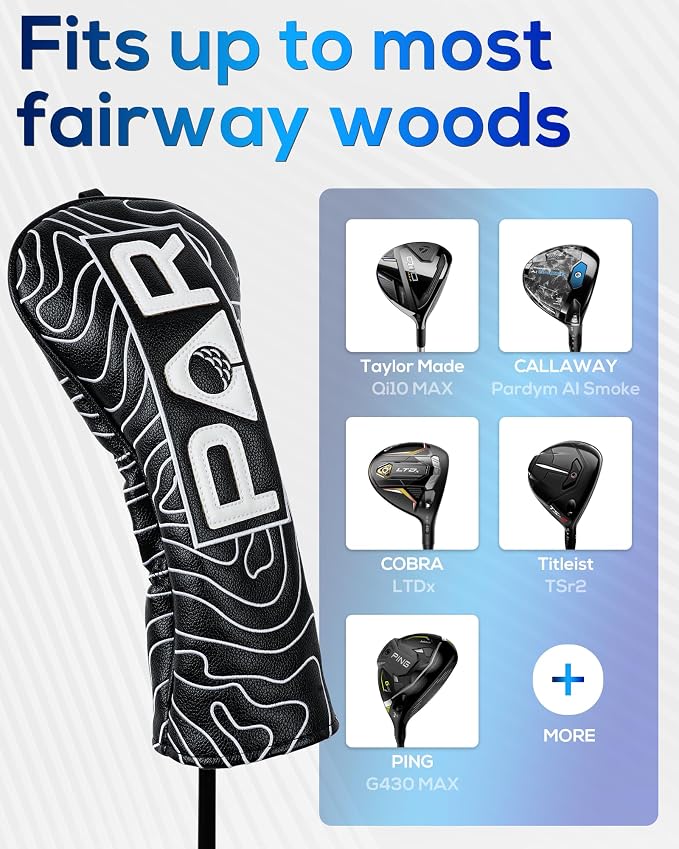 Big Teeth Golf Club Covers Full Set Driver Headcover Fairway Wood Hybrid Golf - Image 6