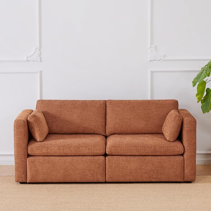 CHITA Small Modular Sectional Fabric Sofa Set, Extra Comfty Loveseat Cloud Couch by CHITALIVING