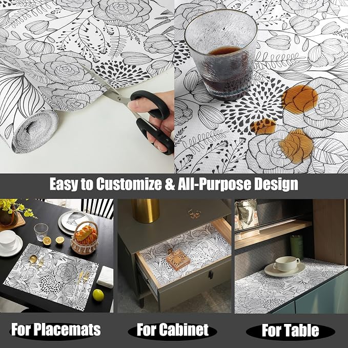 Floral Drawer and Shelf Liner for Kitchen 16IN x 20FT, Non-Adhesive and Strong - Image 7