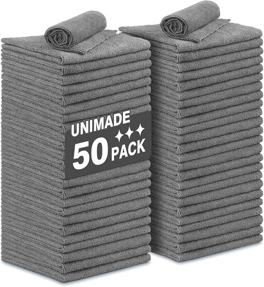 Microfiber Cleaning Cloth, 50 Pack Microfiber Towels by Unimade