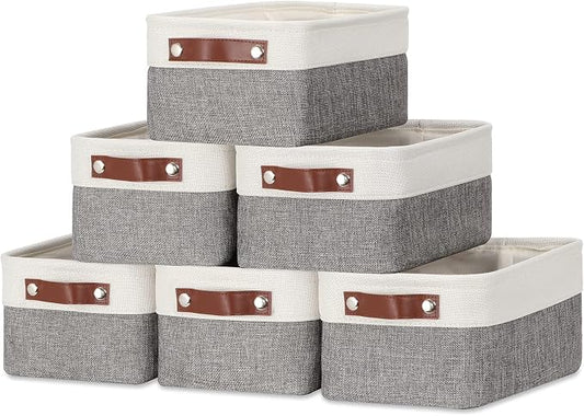 DULLEMELO Small Storage Baskets 6 Pack, Fabric Collapsible Gift Storage Baskets by DULLEMELO