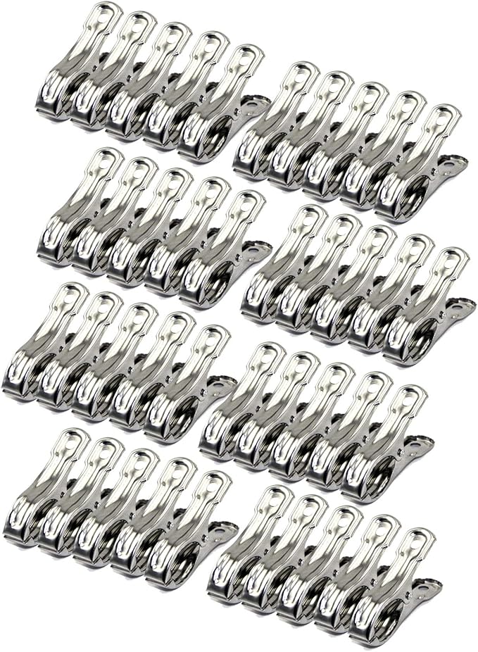 Row Cover Clips 40 Pack 2.2 Inch Stainless Steel Clothes Pins, Towel Clips by Commoditydisplay