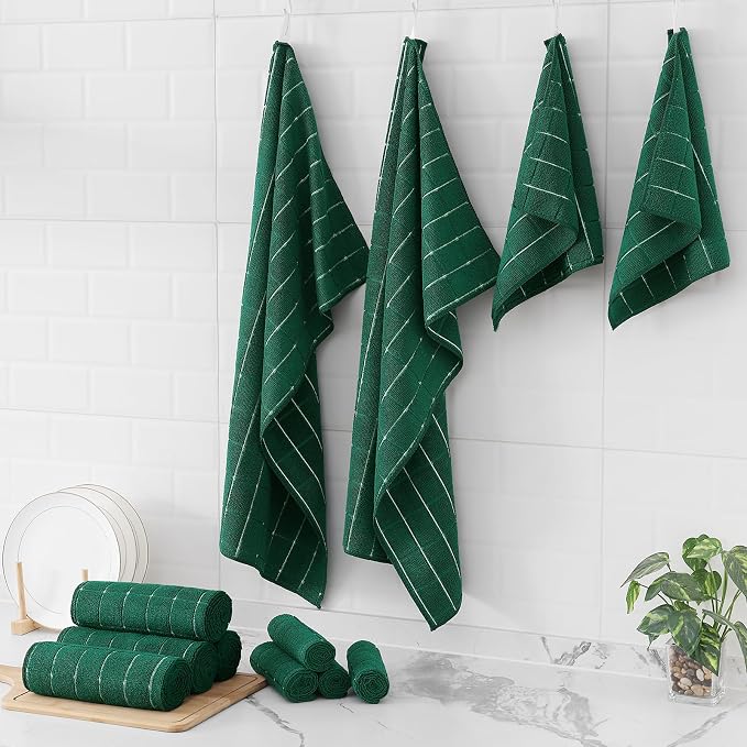 Homaxy Microfiber Kitchen Towels and Dishcloths Set, 12 Pack Soft and Absorbent - Image 8