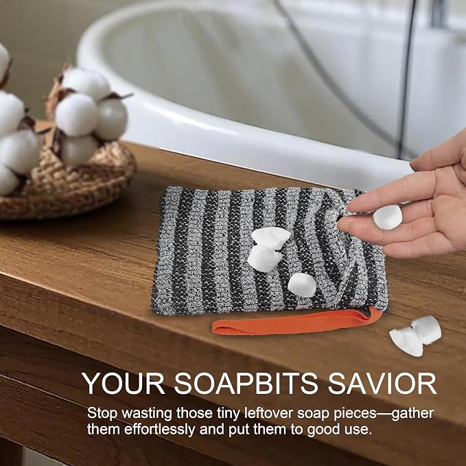 2 Pack Soap Bag Gentle Roughness, Bar Soap Pouch Saver Pocket, Exfoliating Body - Image 4