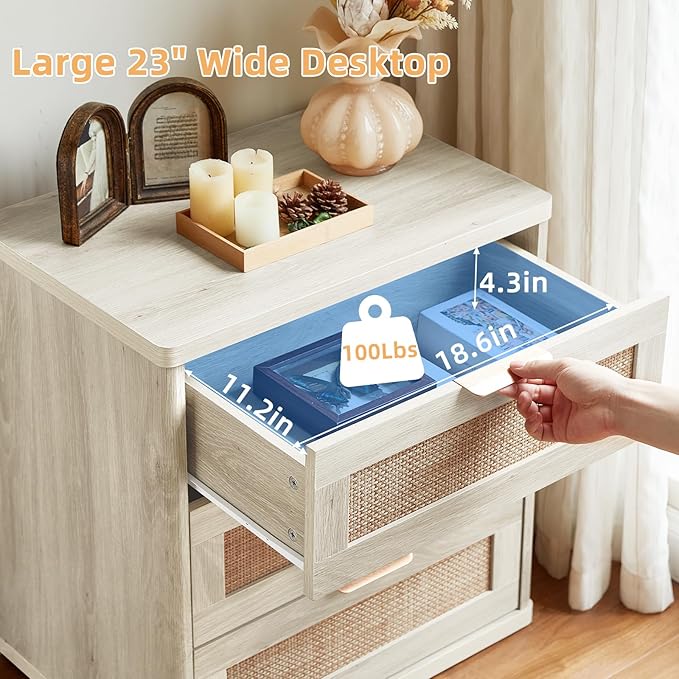 LEYAOYAO Rattan Night Stand - Image 5