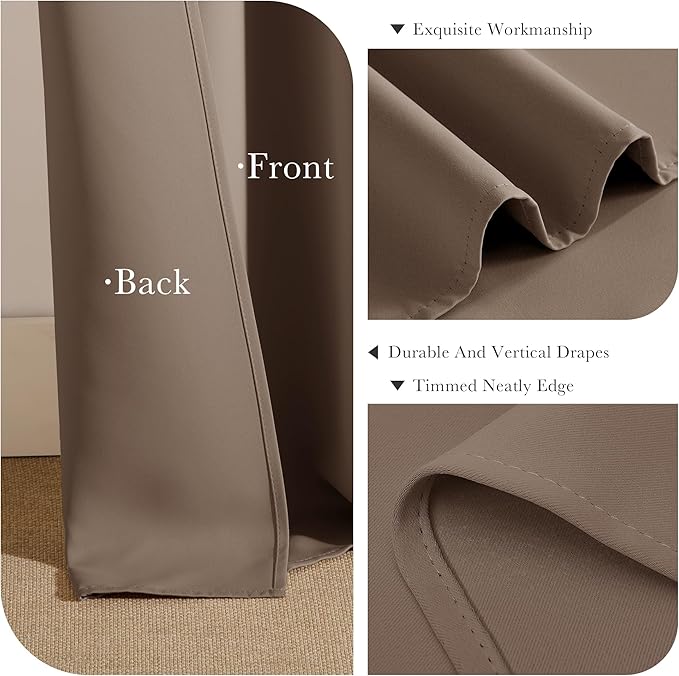 PONY DANCE Blackout Curtains for Bedroom 72 Inch Length 2 Panels Set, Privacy - Image 5