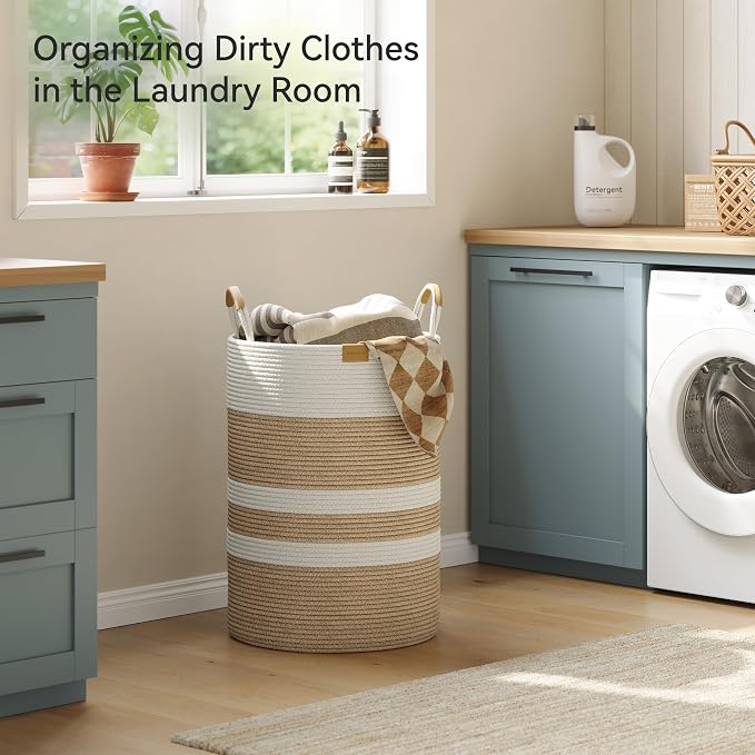 95L Striped Laundry Hamper - Image 2