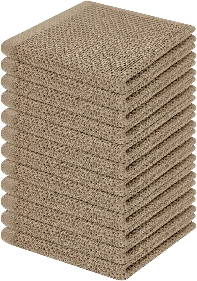 Homaxy 100% Cotton Waffle Weave Kitchen Dish Cloths, Ultra Soft Absorbent Quick by Homaxy
