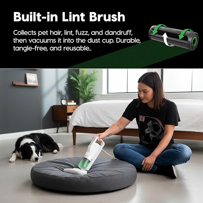 IRIS USA Handheld Corded Mattress Vacuum Cleaner, Dust Sensor, Pet Hair Remover - Image 8