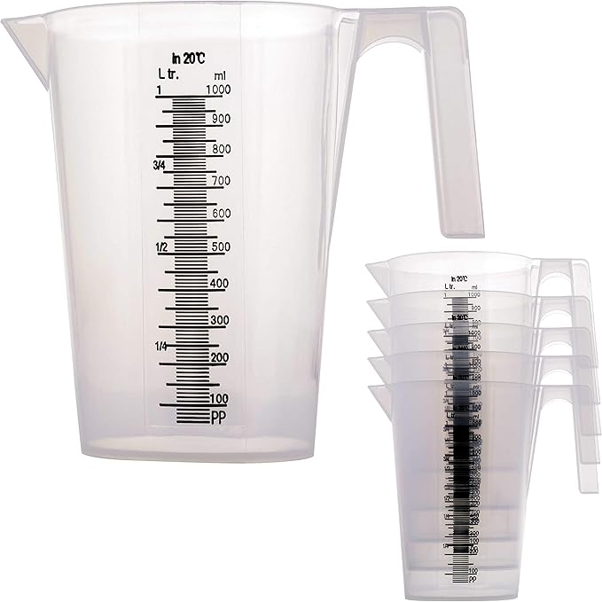 TCP Global 1 Liter Plastic Graduated Measuring and Mixing Pitcher by TCPGlobal