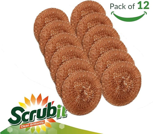 12 Pack Copper Coated Scourers by SCRUBIT – Scrubber Pad Used - Image 2