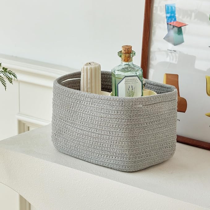Small Cotton Rope Basket – Storage Bin - Image 8