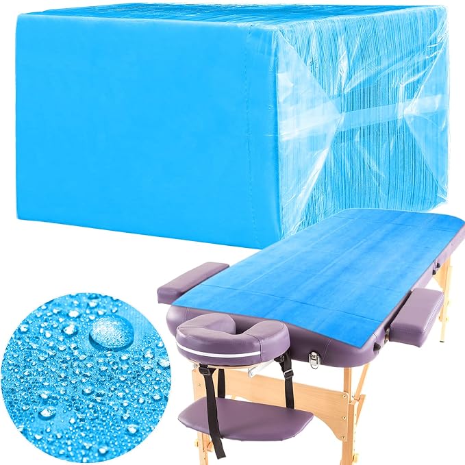 Breling 100 Pcs 31.5 x 71 Inch Disposable Bed Sheets Oil-proof PE Film Massage by Breling
