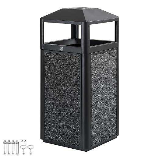 Square Waste Container with Dome Lid | Commercial Outdoor Garbage and Trash - Image 8